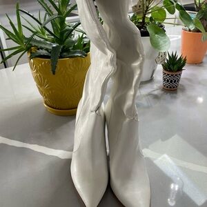 Steve Madden White Heeled Boots